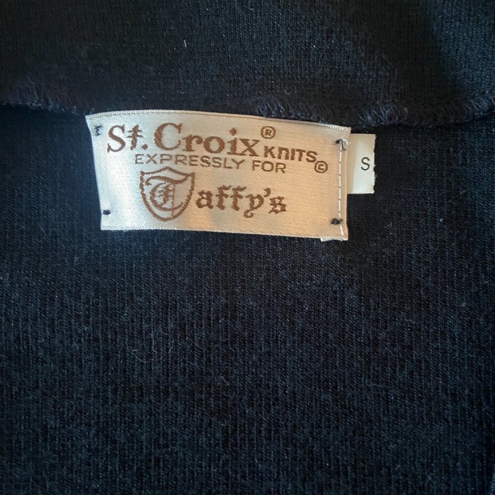 St. Croix Knits for Taffy's Navy Blue 100% Wool Blazer Cardigan - Picture 3 of 3